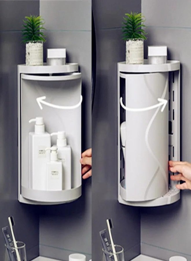 Delavala 360°Bathroom Corner Storage | Suction Cup Storage Rack | Bathroom Accessories | Wall-Mounted Storage Cabinet | Corner Shelf for Shampoo Cosmetics Kitchen Household Bathroom Triangle (Small) - Image 2